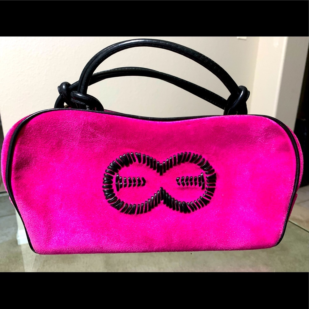 Pink escada suede purse